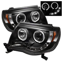 Load image into Gallery viewer, Spyder Toyota Tacoma 05-11 Projector Headlights LED Halo LED Black High H1 Low H1 PRO-YD-TT05-HL-BK