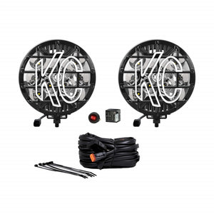 KC HiLiTES SlimLite 6in. LED Light 50w Spot Beam (Pair Pack System) - Black