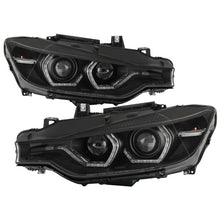 Load image into Gallery viewer, Spyder 12-14 BMW F30 3 Series 4DR Projector Headlights - Black PRO-YD-BMWF3012-AFSHID-BK