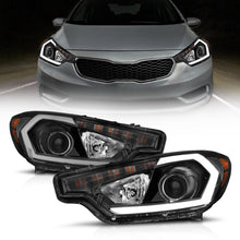 Load image into Gallery viewer, ANZO 2014-2016 Kia Forte Projector Headlights w/ Light Bar Black Housing w/ DRL