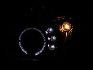 ANZO 2002-2003 Subaru Impreza Projector Headlights w/ Halo Black