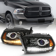 Load image into Gallery viewer, ANZO 2009-2018 Dodge Ram 1500 Projector Plank Style Switchback H.L Halo Black Amber (OE Style)