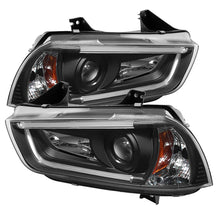 Load image into Gallery viewer, Spyder Dodge Charger 11-14 Projector Headlights Halogen - Light Tube DRL Blk PRO-YD-DCH11-LTDRL-BK