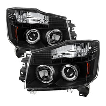 Load image into Gallery viewer, Spyder Nissan Titan 04-14/Armada 04-07 Projector Headlights LED Halo LED Blk PRO-YD-NTI04-HL-BK