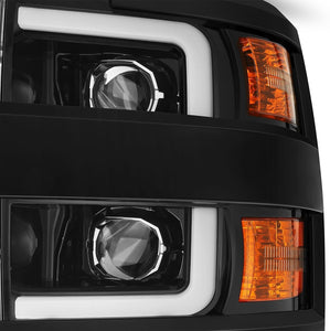 AlphaRex 15-19 Chevrolet Silverado 2500HD/3500HD PRO-Series Projector Headlights Jet Black