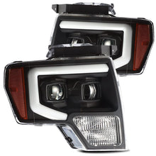 Load image into Gallery viewer, AlphaRex 09-14 Ford F-150 PRO-Series Projector Headlights Plank Style Black w/Activ Light/Seq Signal