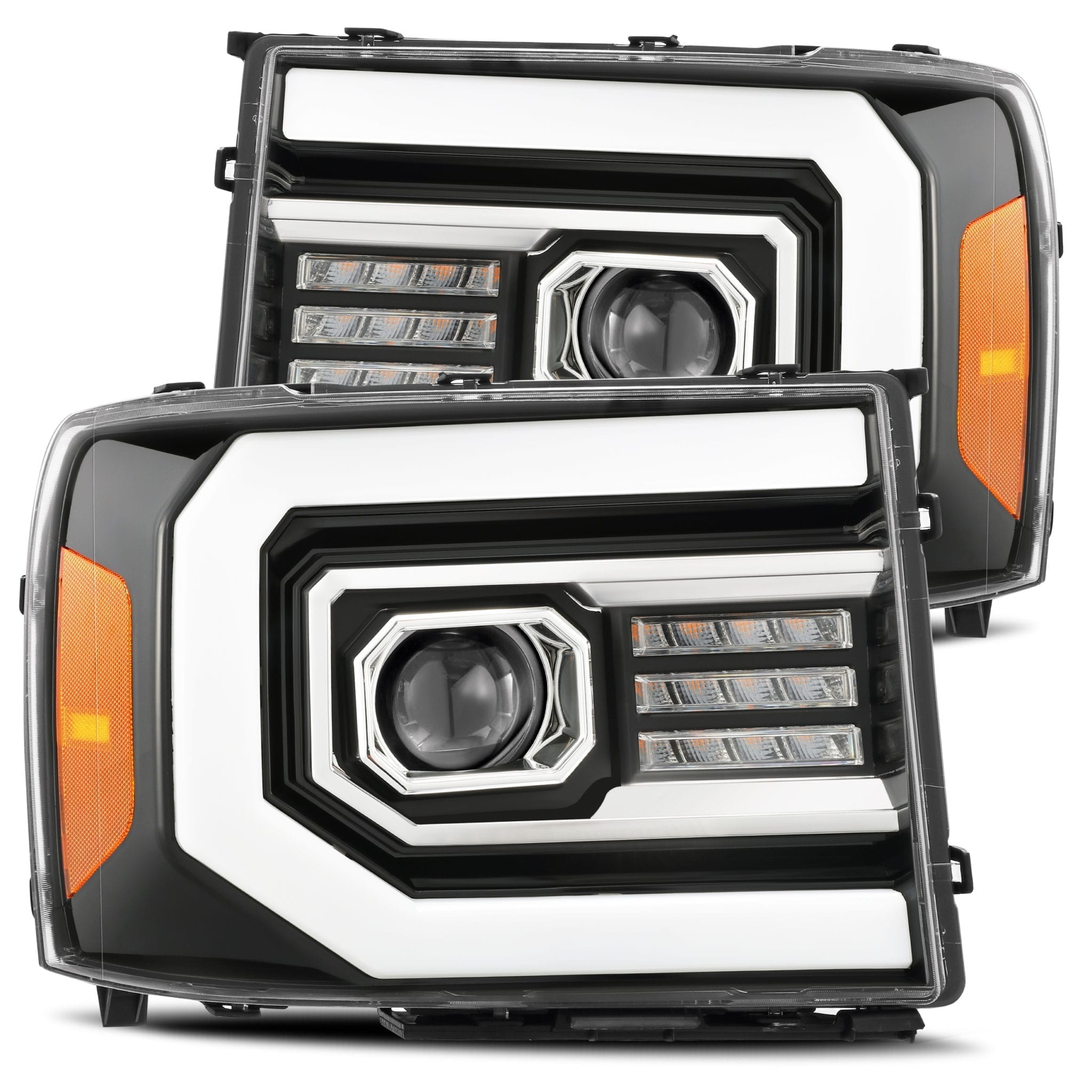 AlphaRex 07-13 GMC Sierra PRO-Series Projector Headlights Jet Black