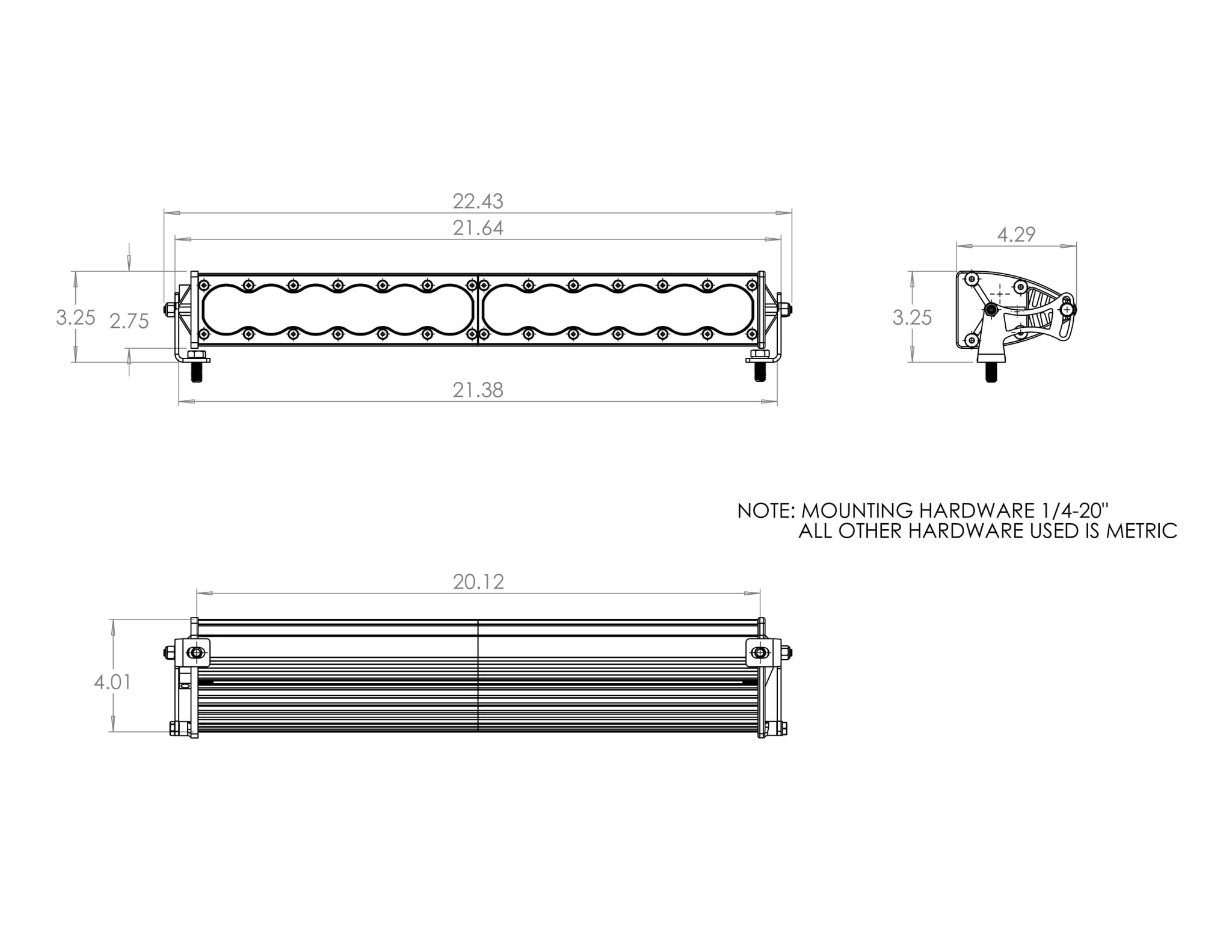 Baja Designs OnX6 Straight Driving Combo Pattern 20in LED Light