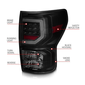 Anzo 07-11 Toyota Tundra Full LED Tailights Black Housing Smoke Lens G2 (w/C Light Bars)