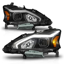 Load image into Gallery viewer, ANZO 13-15 Nissan Altima (w/o Factory HID Bulbs) Projector Headlights - w/ Light Bar Black Housing