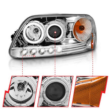 Load image into Gallery viewer, ANZO 1997.5-2003 Ford F-150 Projector Headlights w/ Halo and LED Chrome 1pc