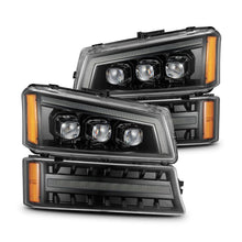 Load image into Gallery viewer, AlphaRex 03-06 Chevy Silverado 1500/2500HD/3500HD/Avalanche Alpha-Black NOVA LED Proj Headlights