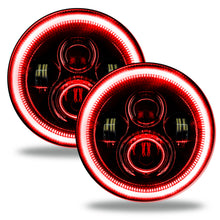 Load image into Gallery viewer, Oracle 7in High Powered LED Headlights - Black Bezel - Red