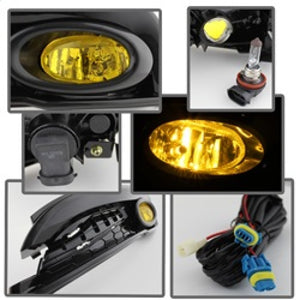 Spyder Honda Civic 2013-2014 4dr OEM Fog Light W/Switch Yellow FL-HC2013-4D-Y