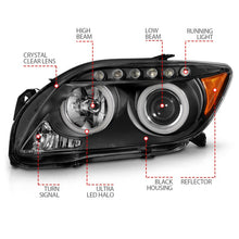 Load image into Gallery viewer, ANZO 2005-2010 Scion Tc Projector Headlights w/ Halo Black (CCFL)
