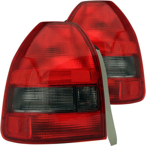 ANZO 1996-2000 Honda Civic Taillights Red/Smoke
