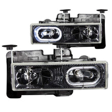 Load image into Gallery viewer, ANZO 1988-1998 Chevrolet C1500 Crystal Headlights Carbon w/ Halo
