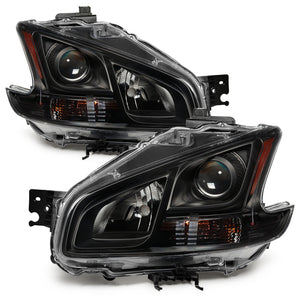 xTune 09-14 Nissan Maxima Halogen ONLY (No HID) OEM Style Headlights - Black HD-JH-NM09-AM-BK