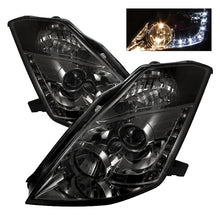 Load image into Gallery viewer, Spyder Nissan 350Z 03-05 Projector Headlights Halogen Model Only - DRL Smoke PRO-YD-N350Z02-DRL-SM