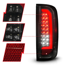 Load image into Gallery viewer, ANZO 15-21 GMC Canyon Full LED Tail Lights w/ Red Lightbar Black Housing Smoke Lens