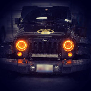 Oracle 7in High Powered LED Headlights - Black Bezel - ColorSHIFT 2.0