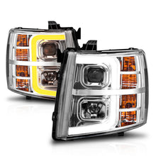 Load image into Gallery viewer, ANZO 2007-2013 Chevrolet Silverado 1500 Projector w/ Light Bar Chrome Housing w/ Sequential