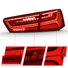 Load image into Gallery viewer, ANZO 2012-2018 Audi A6 LED Taillight Black Housing Red/Clear Lens 4 pcs (Sequential Signal)