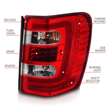 Load image into Gallery viewer, ANZO 1999-2004 Jeep Grand Cherokee LED Tail Lights w/ Light Bar Chrome Housing Red/Clear Lens