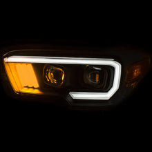 Load image into Gallery viewer, ANZO 2016-2017 Toyota Tacoma Projector Headlights w/ Plank Style Black w/ Amber