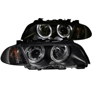 ANZO 1999-2001 BMW 3 Series E46 Projector Headlights w/ Halo Black (CCFL)