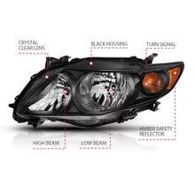Load image into Gallery viewer, ANZO 2009-2010 Toyota Corolla Crystal Headlight Black Amber