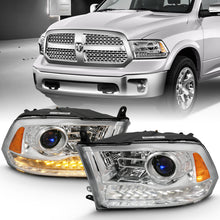 Load image into Gallery viewer, ANZO 2009-2018 Dodge Ram 1500 Projector Plank Style Switchback H.L Halo Chrome Amber (OE Style)