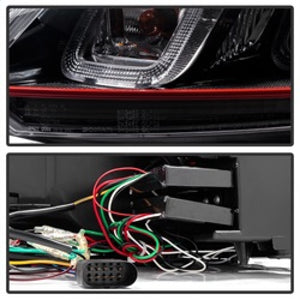Spyder Volkswagen Golf / GTI 10-13 Version 3 Projector Headlights - Black PRO-YD-VG10V3R-DRL-BK